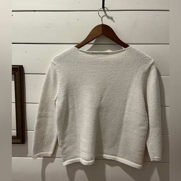 LIZ CLAIBORNE sport white 3/4 sleeves knit size M - Picture 6 of 7
